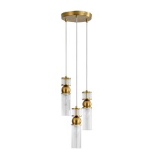 8276/3A MODERNI LN26 161 латунь/прозрачный, металл/стекло Подвес Е14 3*40W 220V DENVER