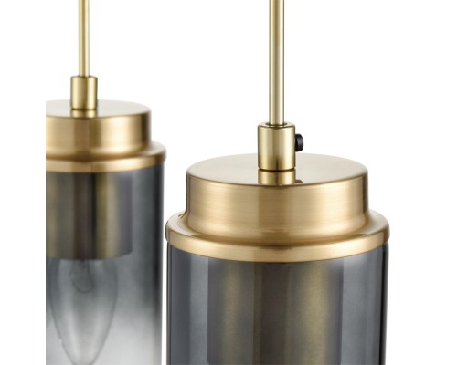 8101/3A COMFI LN25 черный/бронза металл/стекло Подвес Е14 3*40W 220V ISHA