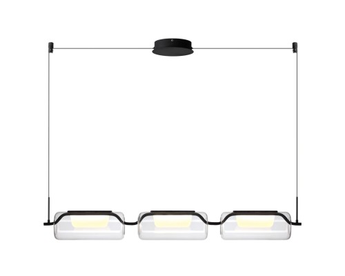 5003/30L L-VISION ODL23 329 черный матовый/прозрачный/стекло Люстра LED 30W 3000K KAVIA