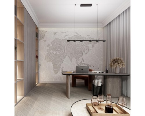 6631/64L HIGHTECH ODL24 155 металл/черный/акрил Подвесной линейный светильник IP20 LED 64W 1667Лм 3000K 220V с раздельным вкл. Верх/низ TURMAN