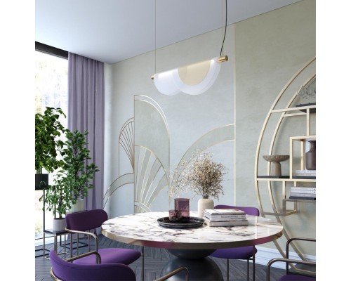 4358/20L MIDCENT ODL23 221 античная бронза/акрил белый матовый/янтарный Подвесной св-к IP20 LED 20W 1208Лм 3000K COLLE