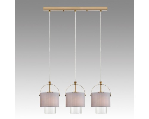 6592/3A MODERNI LN24 латунь/серый, металл/текстиль, стекло Подвес E14 3*40W 220V JANE
