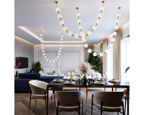 5008/80L L-VISION ODL23 469 золотой/прозрачный/металл/акрил Подвес LED 80W 4000K 4400лм CRYSTAL