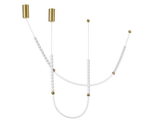 6639/24CL HIGHTECH ODL24 161 металл/античная бронза/белые бусы из акрила Потолочный светильник (в комплекте 2 нити) IP 20 LED 24W 3500K 220V MONELLA