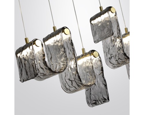 5106/52L L-VISION  ODL26 золотой брашинг/дымчатый металл/стекло Люстра линейная LED x 52W 4000K FLOW