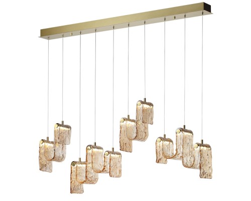 5105/52L L-VISION  ODL26 золотой брашинг/янтарный металл/стекло Люстра линейная LED x 52W 4000K FLOW