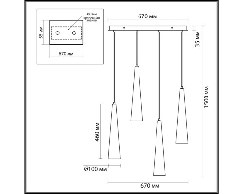 5044/42L L-VISION ODL24 301 глянц.темн.хром/прозрачный/металл/стекло Люстра LED 42W 3000K 4167Лм LUMP