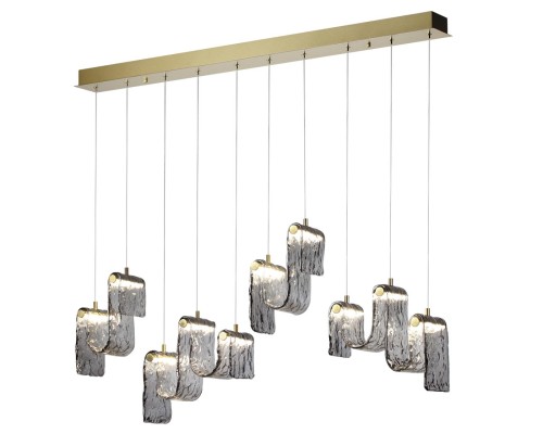 5106/52L L-VISION  ODL26 золотой брашинг/дымчатый металл/стекло Люстра линейная LED x 52W 4000K FLOW