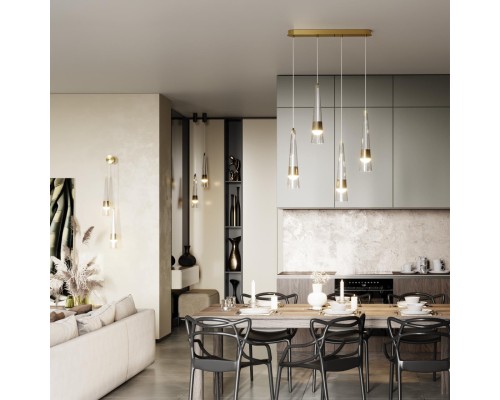 5043/42L L-VISION ODL24 301 глянц.золото/прозрачный/металл/стекло Люстра LED 42W 3000K 4167Лм LUMP