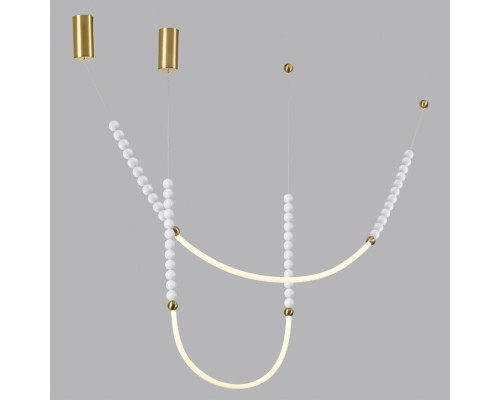 6639/24CL HIGHTECH ODL24 161 металл/античная бронза/белые бусы из акрила Потолочный светильник (в комплекте 2 нити) IP 20 LED 24W 3500K 220V MONELLA