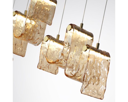 5105/52L L-VISION  ODL26 золотой брашинг/янтарный металл/стекло Люстра линейная LED x 52W 4000K FLOW