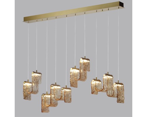 5105/52L L-VISION  ODL26 золотой брашинг/янтарный металл/стекло Люстра линейная LED x 52W 4000K FLOW