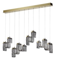 5106/52L L-VISION  ODL26 золотой брашинг/дымчатый металл/стекло Люстра линейная LED x 52W 4000K FLOW