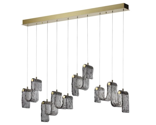 5106/52L L-VISION  ODL26 золотой брашинг/дымчатый металл/стекло Люстра линейная LED x 52W 4000K FLOW