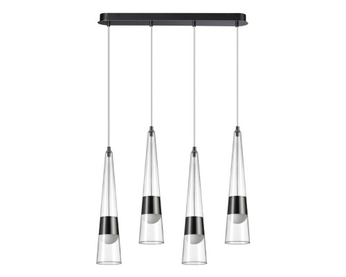 5044/42L L-VISION ODL24 301 глянц.темн.хром/прозрачный/металл/стекло Люстра LED 42W 3000K 4167Лм LUMP