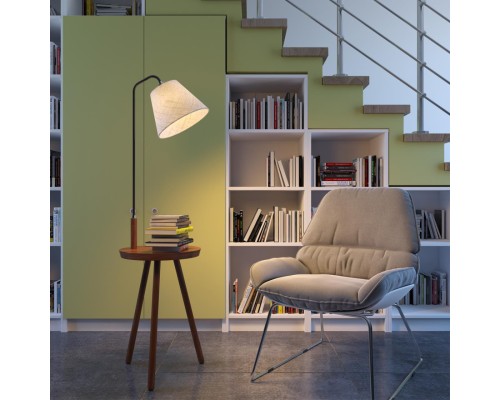 Торшер со столиком Odeon Light 4666/1F Kalda темное дерево/рогожка E27 1*60 Вт