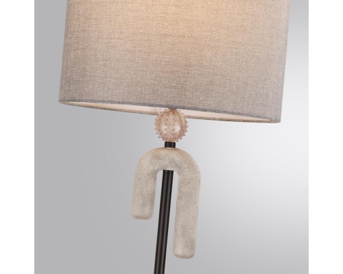 5410/1FA MODERN ODL_EX24 73 черный матов./бежевый/серый/металл/полирезин/ткань Торшер E27 1*60W BAGEL