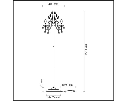 4977/3F HALL ODL23 539 золотой/хрусталь Торшер E14 3*40W VERSIA