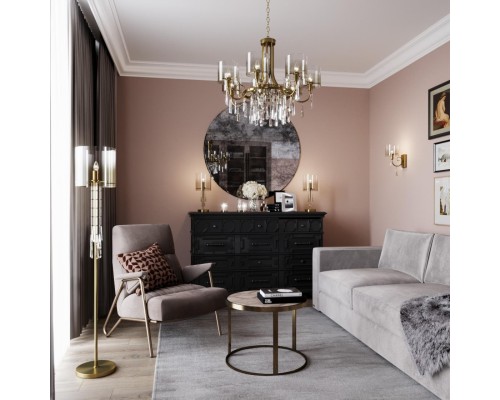 4886/1F HALL ODL_EX23 41 бронзовый/янтарн./металл/стекло Торшер E27 1*40W NICOLE