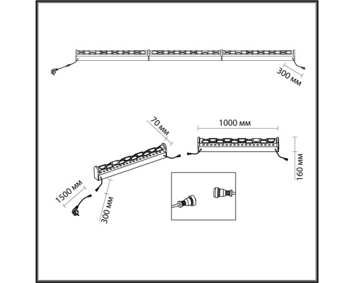 7027/72FL HIGHTECH ODL25 Напольный переносной све-к (вкл в розетку) IP20 LED 20W RGBCW с перекл-м цветов с ПДУ A110-240V WATERFALL