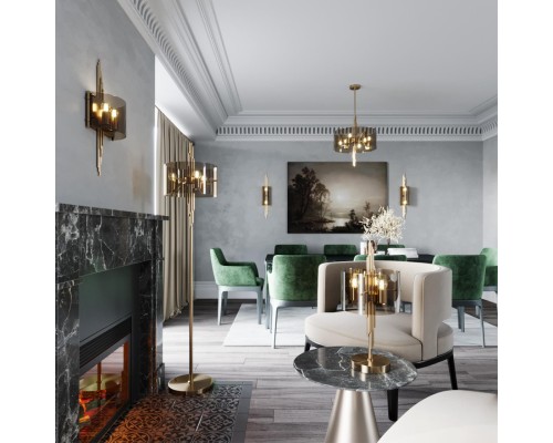 4895/3F MODERN ODL_EX23 37 бронзовый/дымчатый/металл/стекло Торшер E27 3*40W MARGARET