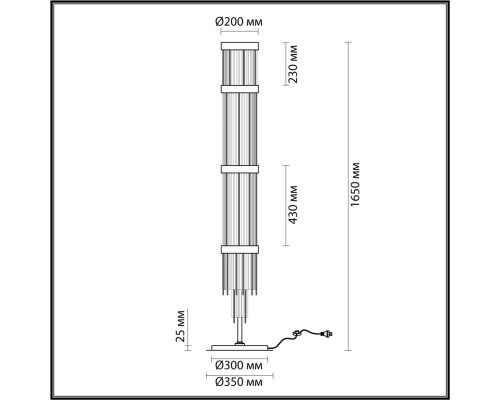4788/12F HALL ODL21 642 золото/металл/стекло Торшер E14 12*40W YORK