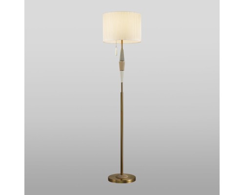 5403/1FA CLASSIC ODL_EX24 77 бронзовый/светло-коричневый/кремовый/металл/керамика/ткань Торшер E27 1*60W LATTE