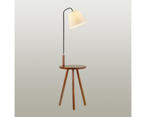 Торшер со столиком Odeon Light 4666/1F Kalda темное дерево/рогожка E27 1*60 Вт