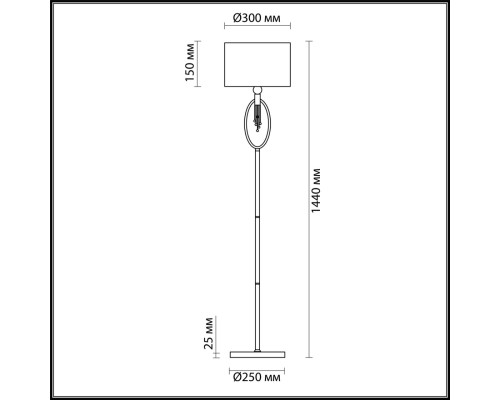 Торшер Lumion 4516/1F античная латунь, черный E27 60W 220V SANTIAGO