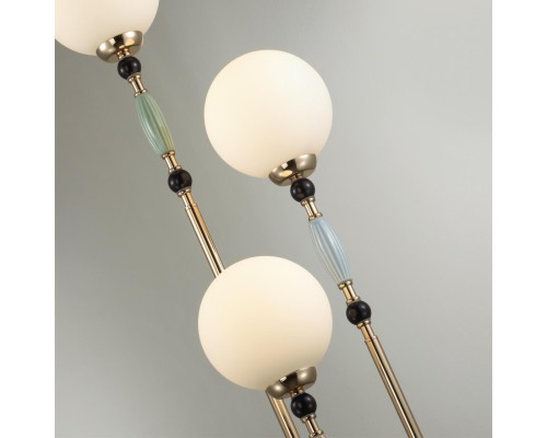 5405/3F MODERN ODL_EX24 83 золотой/корич./голубой/зеленый/белый матов./металл/керамика/стекло Торшер E14 3*40W PALLE