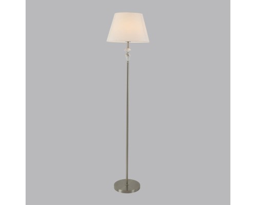 8274/1F CLASSI никель/белый/серый, металл/керамика/ткань Торшер Е27 1*60W 220V VERMONT