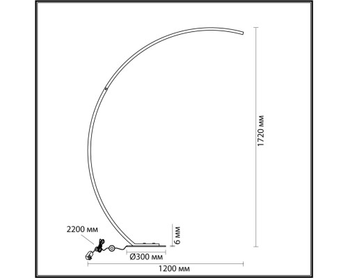 5676/21FL LEDIO LN23 043 чёрный Торшер LED 21W 3000-6000K 820Лм 220V WES