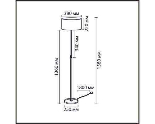 8358/1F CLASSI медь/черный/белый, металл/текстиль Торшер E27 60W 220V IRISA