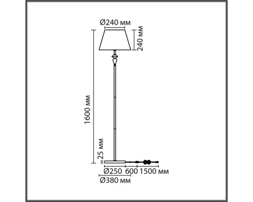 8274/1F CLASSI никель/белый/серый, металл/керамика/ткань Торшер Е27 1*60W 220V VERMONT