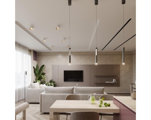 6643/5FL HIGHTECH ODL24 171 черный/металл/акрил Напольный светильник (выкл. и диммер на корпусе) IP20 LED 6W 3000K 220V MALI