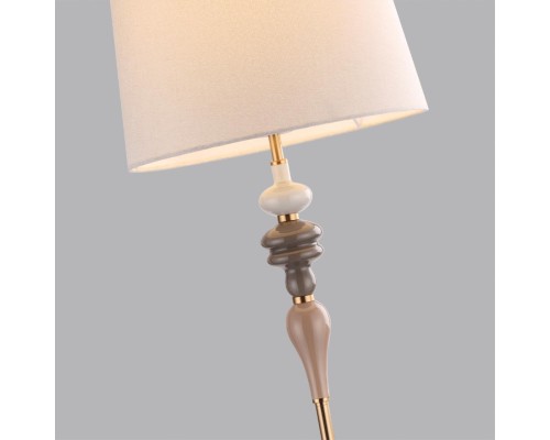 5040/1F CLASSIC ODL24 305 античн.бронза/беж.абажур/металл/керамика Торшер E27 1*60W HOMI