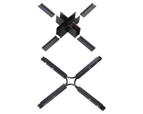 135128 SHINO NT21 033 черный Соединитель с токопроводом для шинопровода Х-образный IP20 48V FLUM