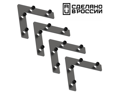 135134 NT21 032 черный Соединитель угловой плоский для арт 135129-135130 (2 шт. в комплекте) FLUM