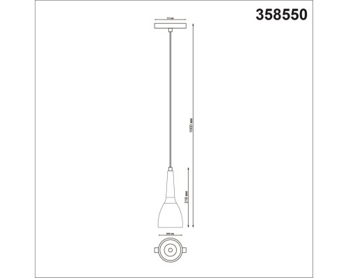 358550 SHINO NT21 037 белый Трековый светильник для низков. шинопровода, длина провода 1м IP20 LED 4000K 12W 48V FLUM