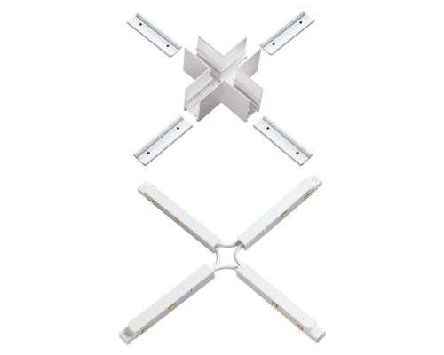 135127 SHINO NT21 033 белый Соединитель с токопроводом для шинопровода Х-образный IP20 48V FLUM