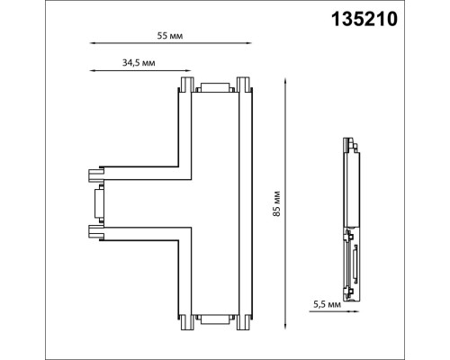 135210 SHINO NT23 043 белый Соединитель с токопроводом 