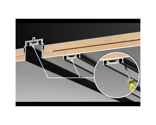 135200 SHINO NT23 044 белый Низковольтный шинопровод для встраиваемого монтажа в ГКЛ 2м IP20 48V SMAL