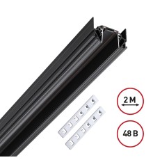 135201 SHINO NT23 044 черный Низковольтный шинопровод для монтажа в натяжной потолок 2м IP20 48V SMAL