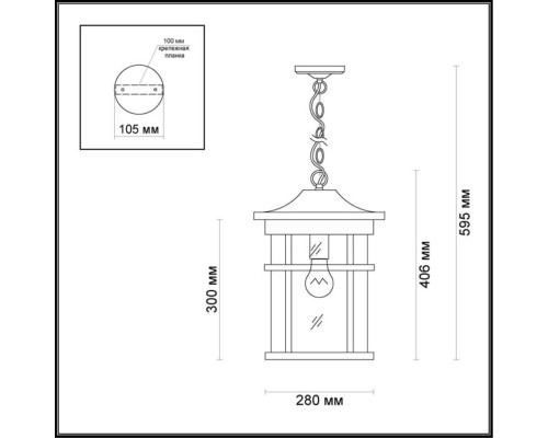 4044/1 NATURE ODL18 699 коричневый/патина Уличный светильник-подвес IP44 E27 60W 220V VIRTA