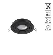 371018 WIR NT25 576 черный Светильник встраиваемый поворотный IP20 GU10 50W 220-240V MORUS