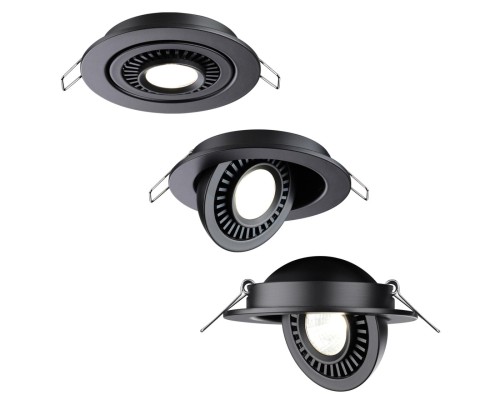 358816 SPOT NT21 210 черный Светильник встраиваемый светодиодный IP20 LED 9W 770Лм 4000K 220V GESSO