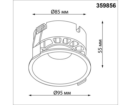 359856 WIR NT25 506 бронза Светильник встраиваемый с переключателем цв. температуры IP20 LED 18W 220-240V 2700К\3200К\4000К NOVA