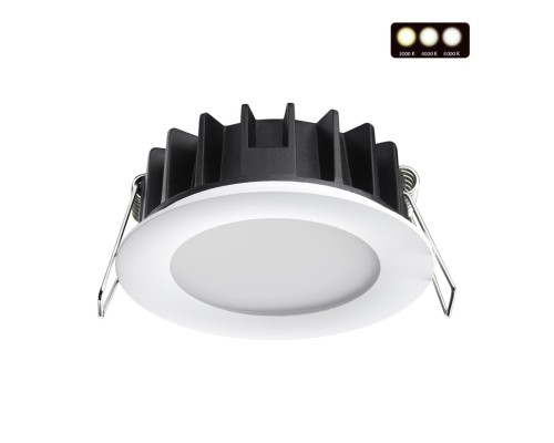 358949 SPOT NT22 белый Встраиваемый светодиодный светильник с переключателем цветовой температуры IP20 LED 3000К\4000К\6000К 10W 220V LANTE