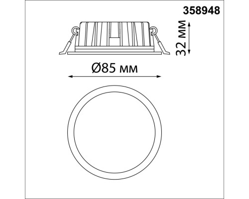 358948 SPOT NT22 черный Встраиваемый светодиодный светильник с переключателем цветовой температуры IP20 LED 3000К\4000К\6000К 10W 220V LANTE