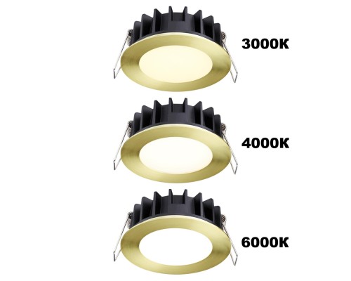 358956 SPOT NT22 бронза светлая Встраиваемый светодиодный светильник с переключателем цветовой температуры IP20 LED 3000К\4000К\6000К 20W 220V LANTE